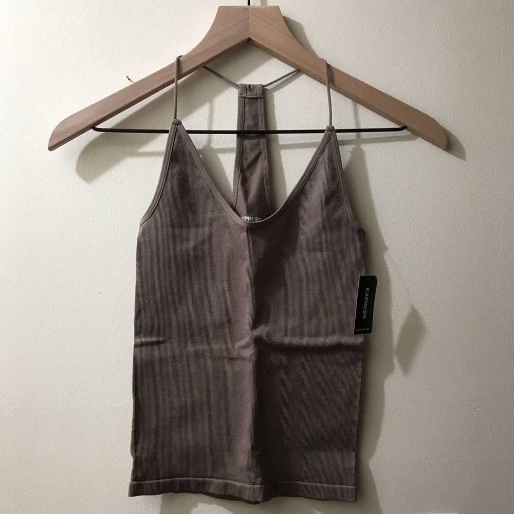 NWT Express Seamless Racerback Cami, Ribbed Bodycon, Elevated Basic Summer XS - Picture 2 of 10